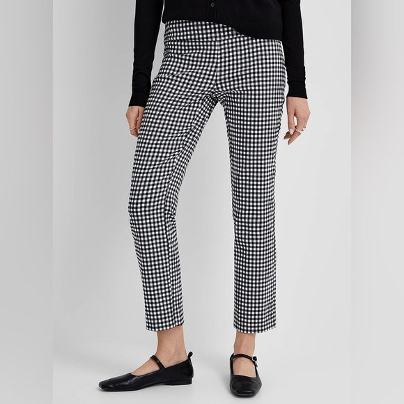 High Rise Plaid Straight Pants - Picture 3 of 12